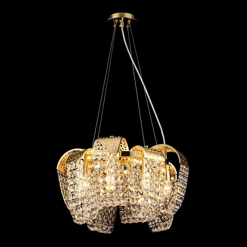 Люстра подвесная *50*55-120 см, 8*E14*9W, Lussole Presidio LSP-6044, блестящее золото