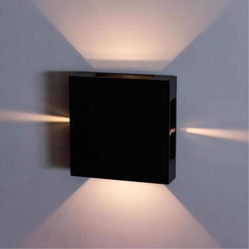 Настенный светильник 12*3*12 см, 4*LED*1W 4200K Arte Lamp Algol A1445AL-4BK черный