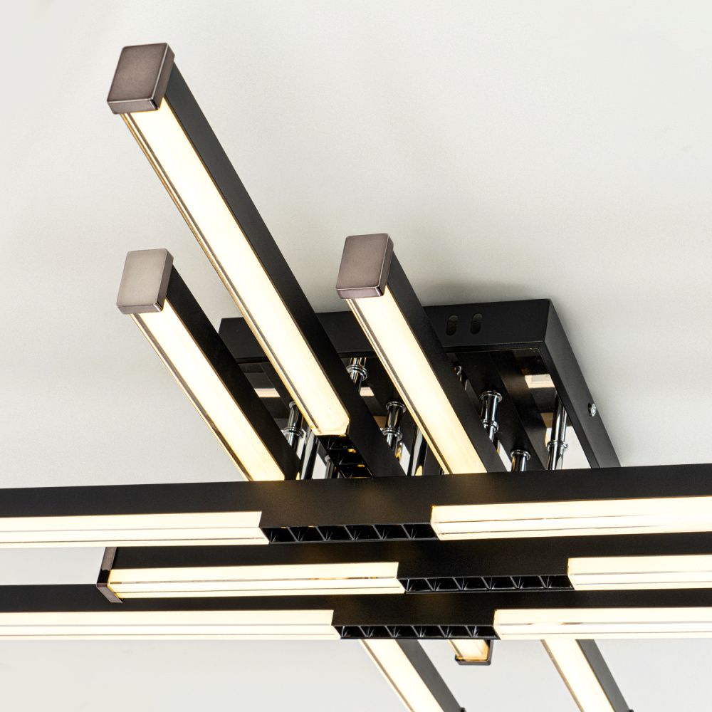 Светильник 77*77*13 см, LED*80W, 3000-6000K, Modelux  MDL.9376.700CL BK, Чёрный, Хром