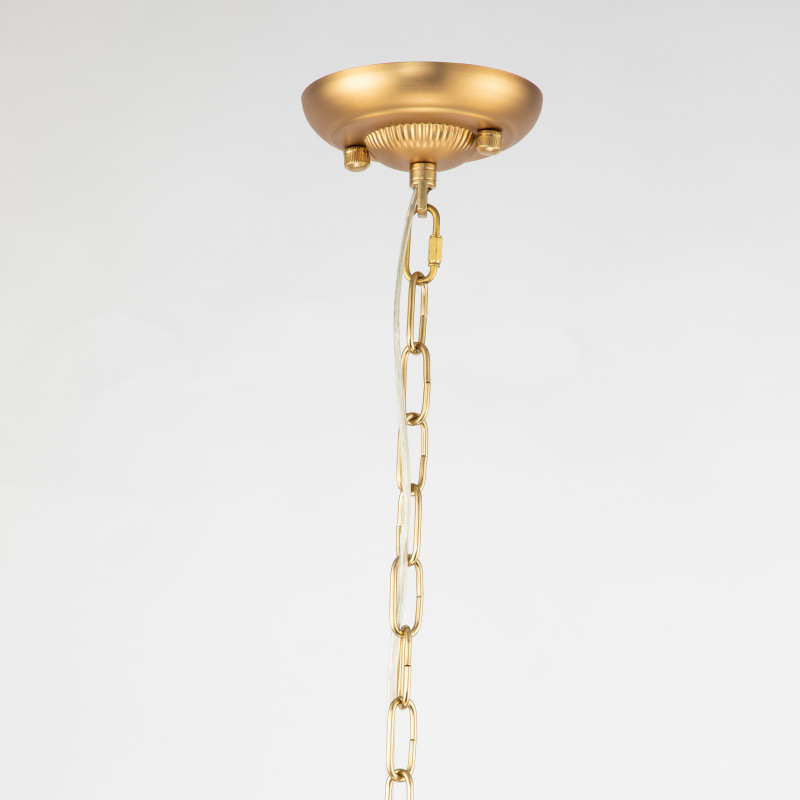 Подвесная люстра Favourite Raute 2964-6P, D650*H580/1580, каркас матового коричнево-бронзового цвета, плафоны из прозрачного стекла