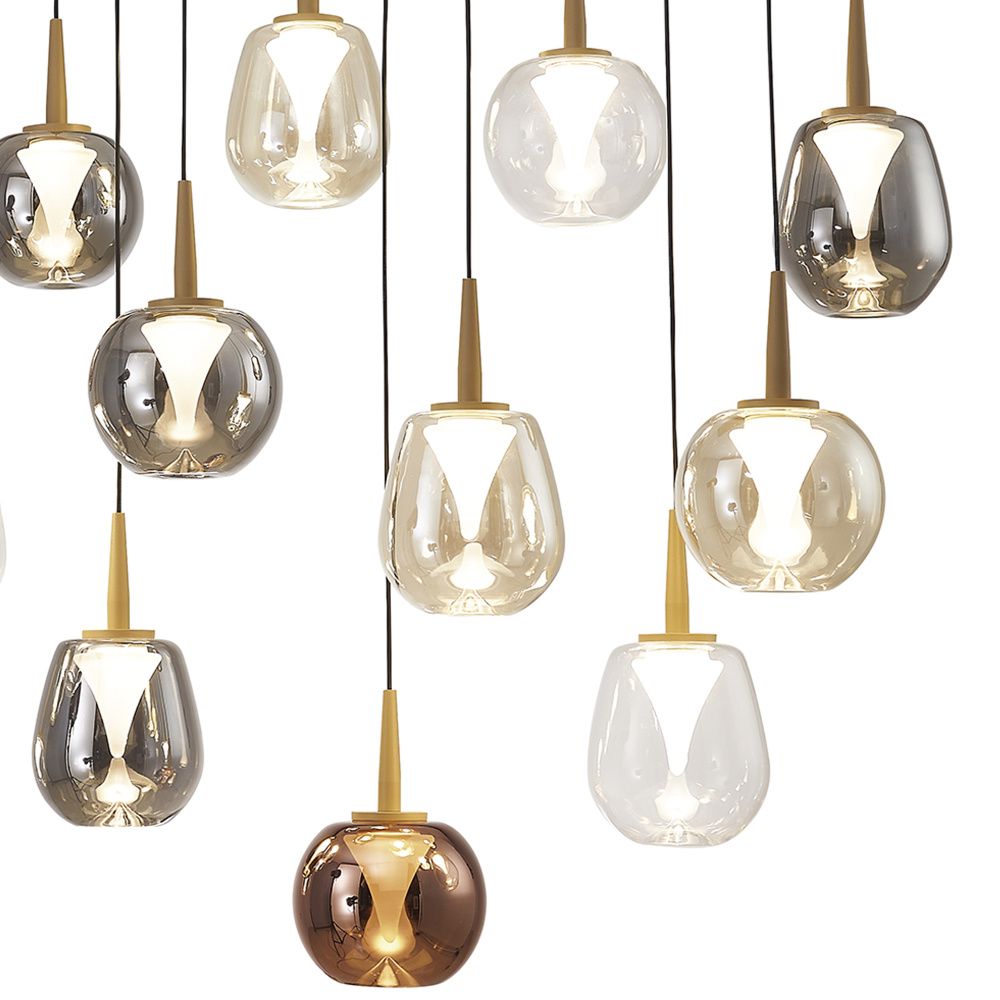 Люстра подвесная 90*30*-212,5 см, 14*LED*5W, 3000K, Mantra Andromeda MAN8936+14PL, золотой