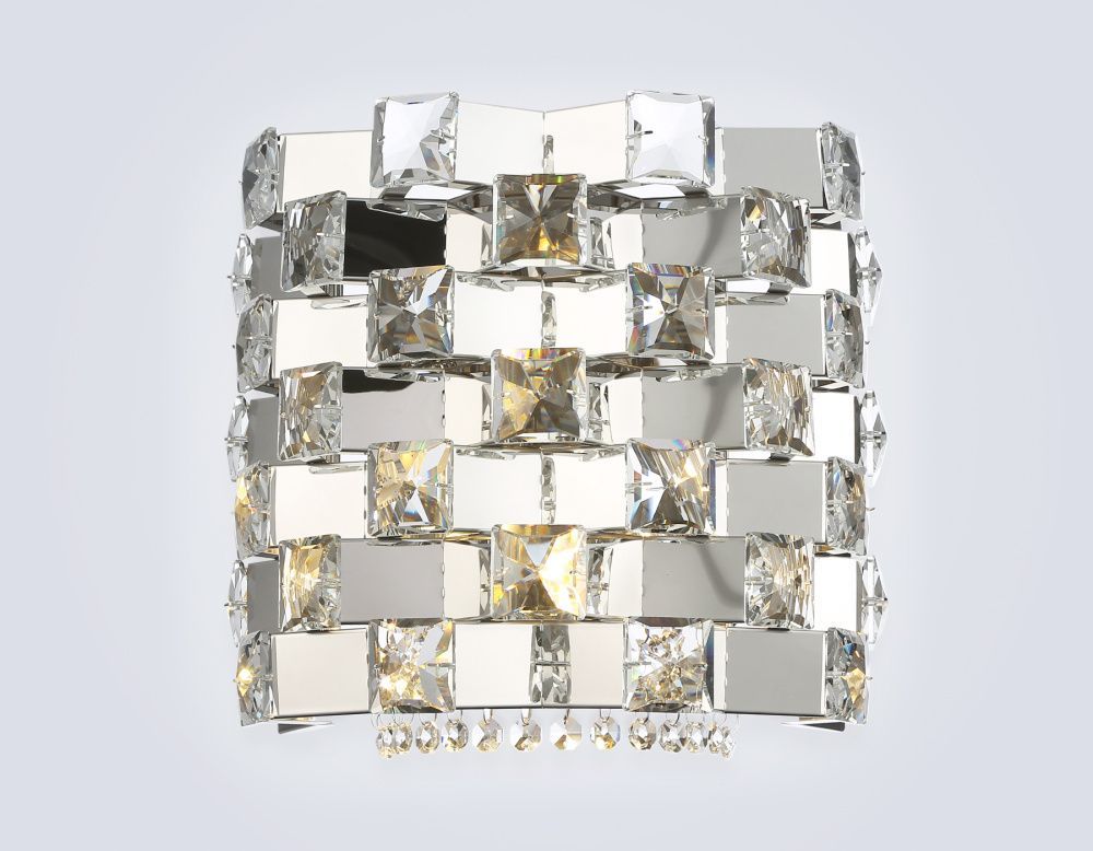 Бра с хрусталем 30*19*27- см, 2*E14*40W, K, Ambrella Light High Light LH41012, хром