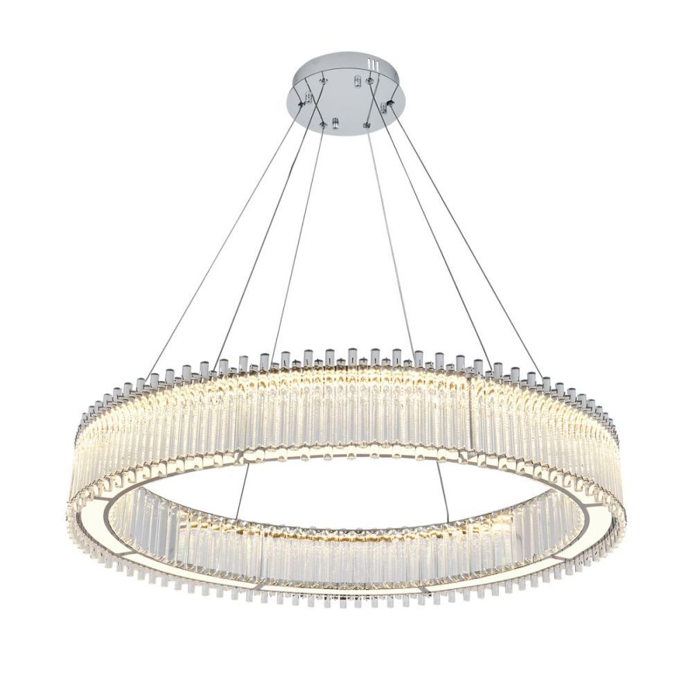 Подвесная люстра 80 см, 55W, 3000-6000K, Indigo Grado 12056/B/1P Chrome V000196L, хром