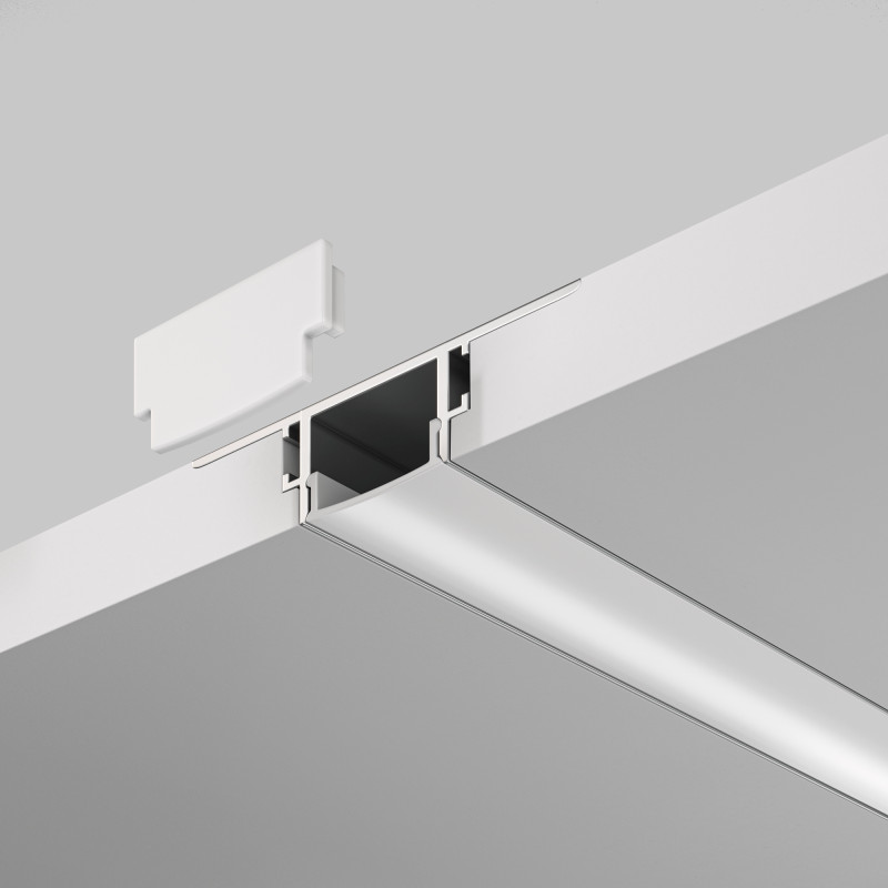 Алюминиевый профиль  Встраиваемый 2000*61*14 мм для светодиодной ленты Maytoni Led strip Серебро ALM-6114-S-2M