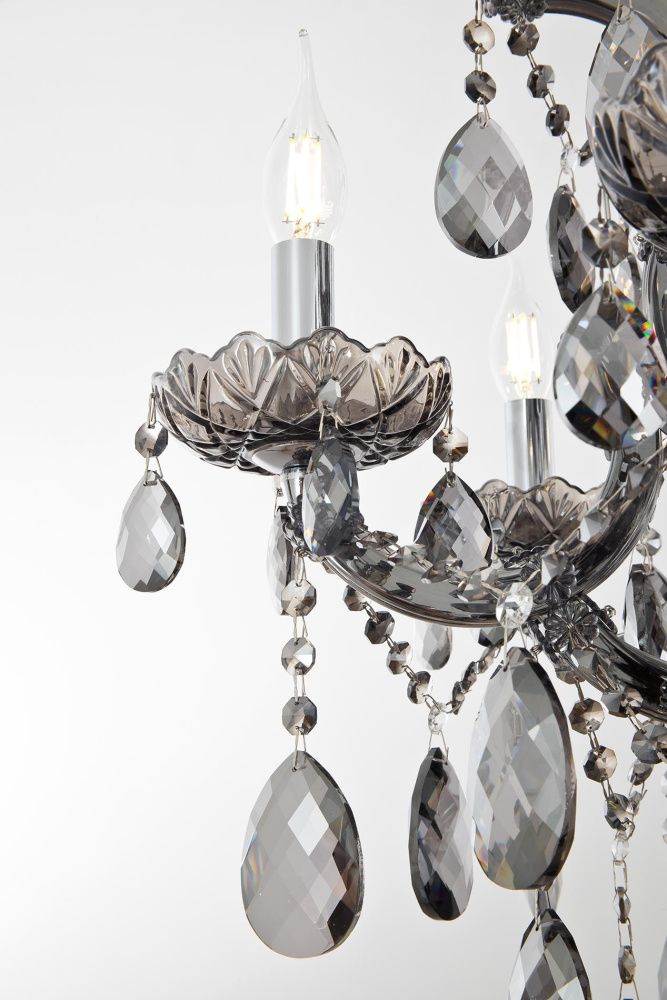 Подвесная люстра 72*72*98 см, Е14 8x40W, Чёрный, Дымчатый MODELUX premium ML.7002.8P