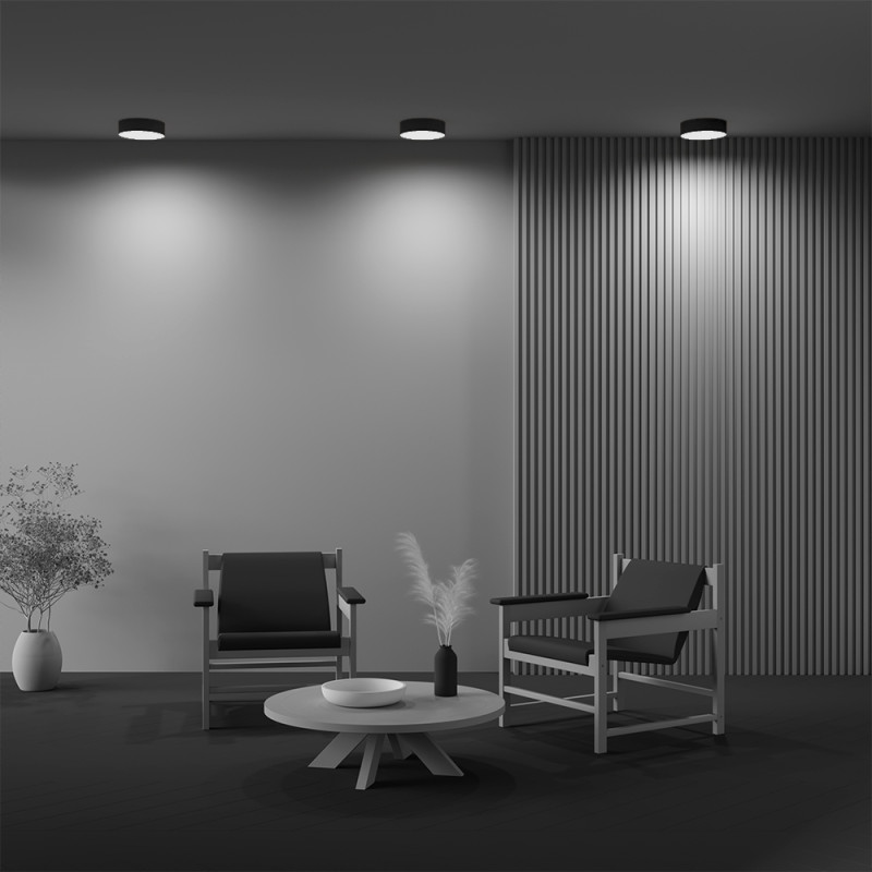 Потолочный светильник 22*6 см, LED 24W 3000K Maytoni Technical Zon C032CL-24W3K-RD-B черный