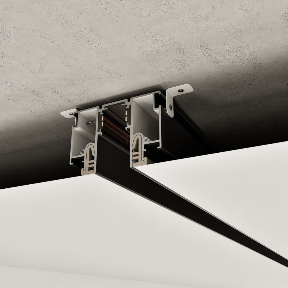 Шинопровод 300 см, Novotech 135328, черный для монтажа в натяжной потолок 48V FLUM