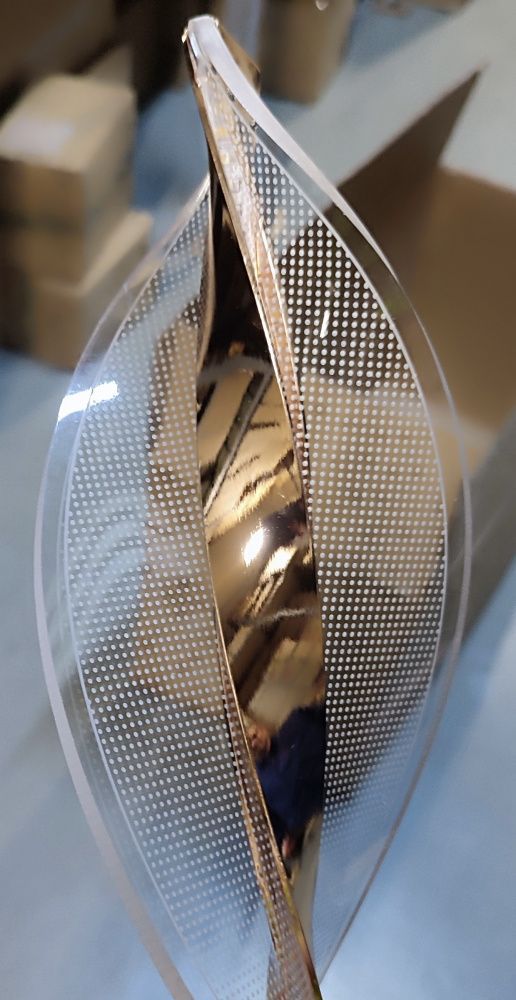 Подвесной светильник 12 см, 7W, 4000K, Lussole Benton LSP-7343, золото, LED сеточка