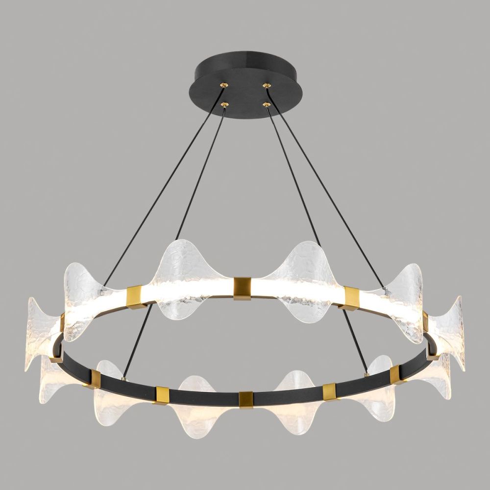 Подвесная люстра 70 см, 42W, 3000K, Lussole LSP-4020, черный