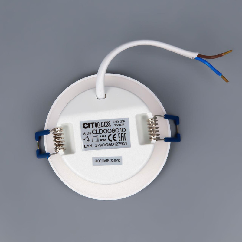 Влагозащищенный светильник Citilux CLD008010 Акви Белый Св-к Встр. 5W*3500K
