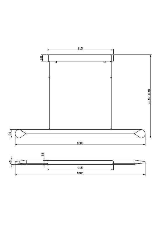 Подвесной светильник 120*4*314 см, LED, 40W, 3000К, Maytoni Motion MOD276PL-L40W3K белый