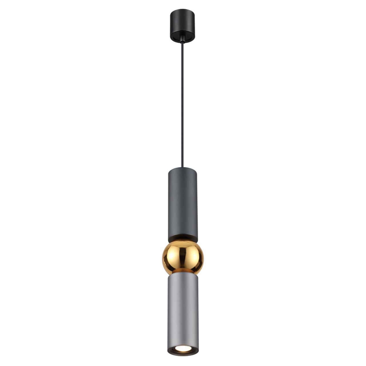Подвесной светодиодный светильник Odeon Light Sakra 4071/5L серый, диаметр 9 см