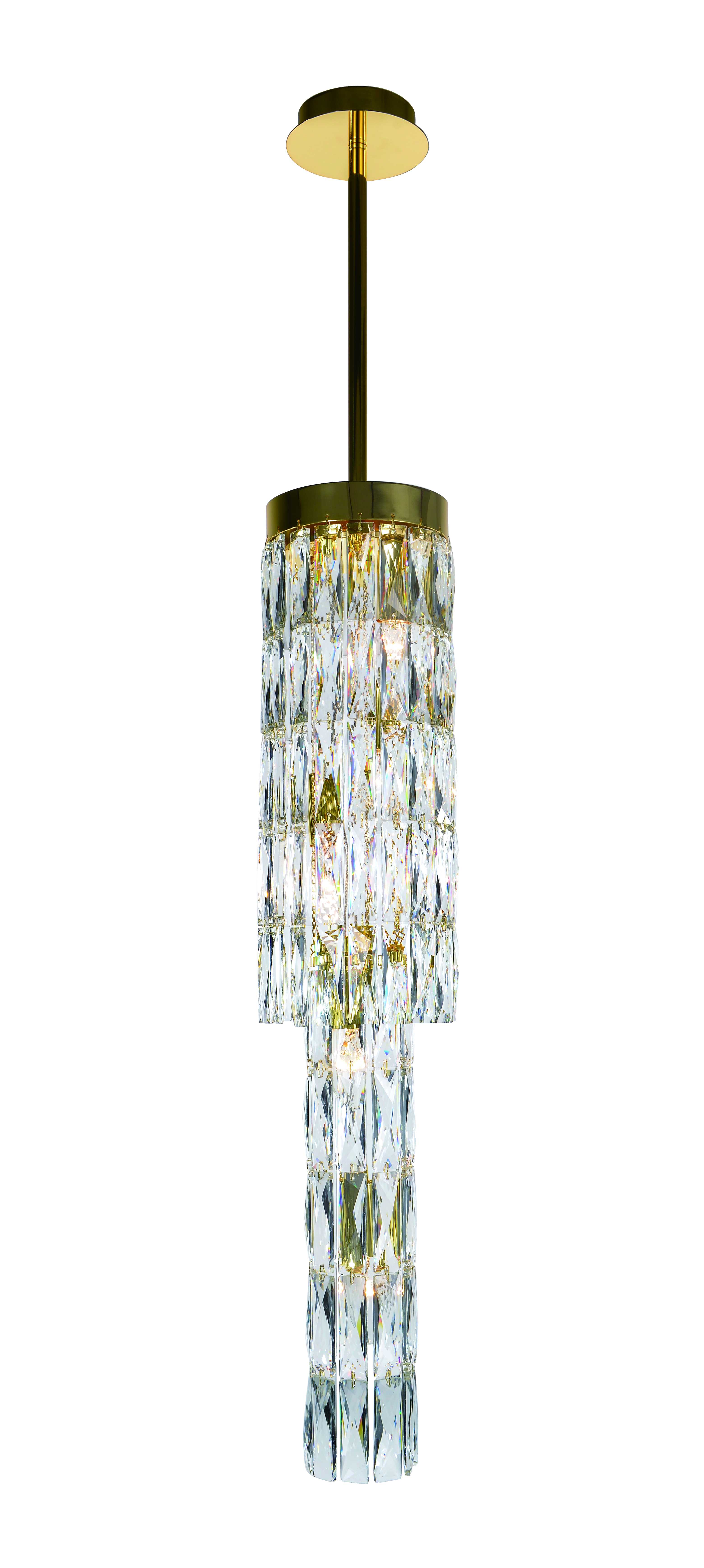 Люстра 150*770-280, 5*E14, 40W NewRgy Cristallo 2774E/5A GOLD+CLEAR, Золото+прозрачный