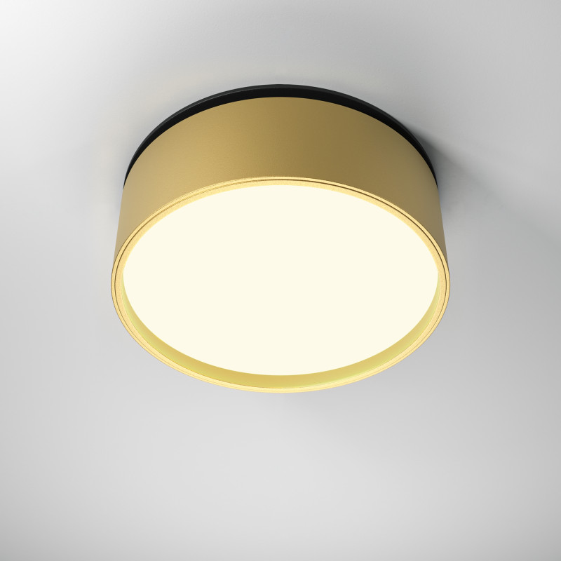 Встраиваемый светильник 12*12*6,6 см LED, 18W, 3000К, Maytoni Technical ONDA DL024-18W3K-BMG золото матовое