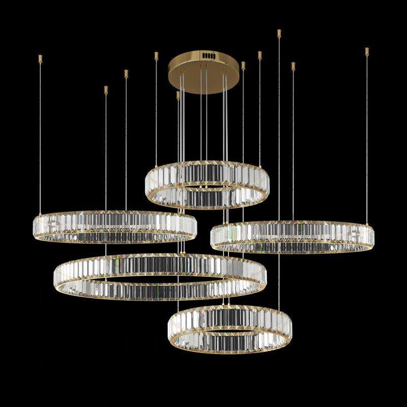 Подвесной светильник 100 см, 5*LED золото Loft It Crystal ring 10135/5 Gold