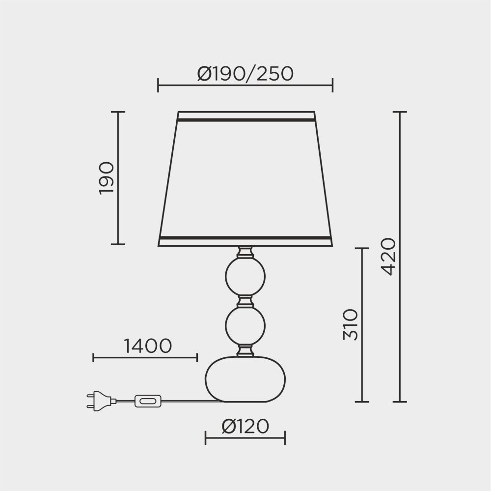 Настольный светильник 25*25*0,0000 см, Е 27 1x60ВтW, Золото,Коричневый MODELUX ML.6142.01TL
