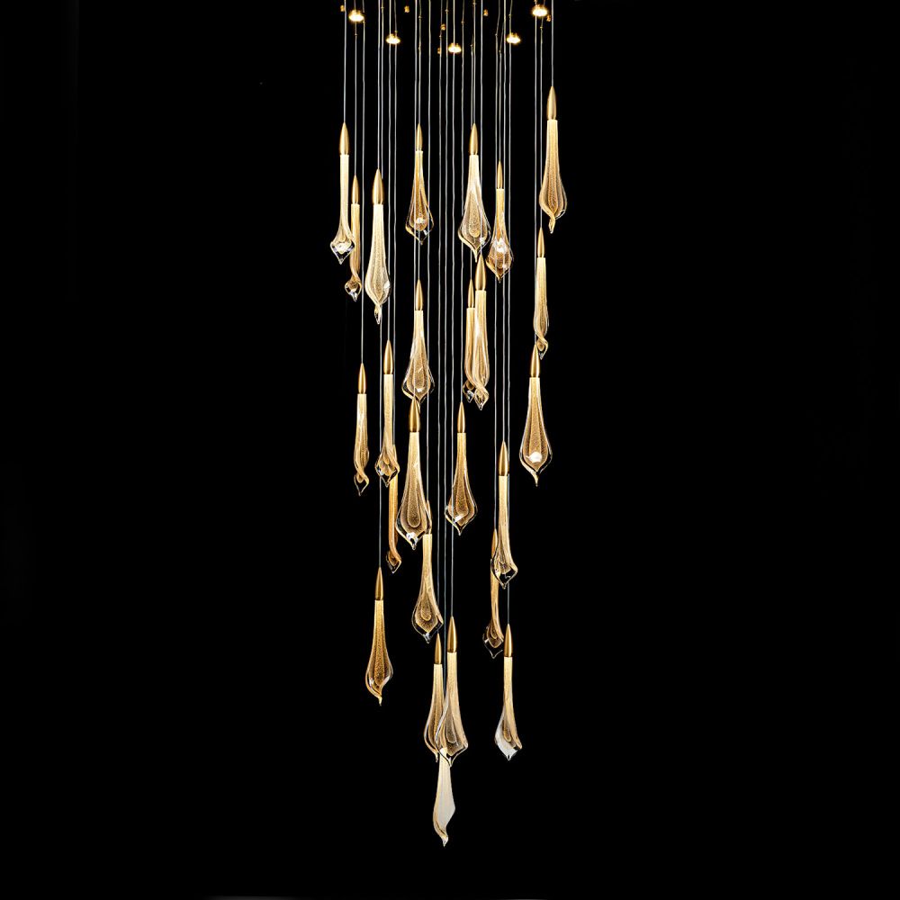 Люстра *80*300 см, LED*104W, 4000K, Modelux  ML.89181.25 BS, Латунь