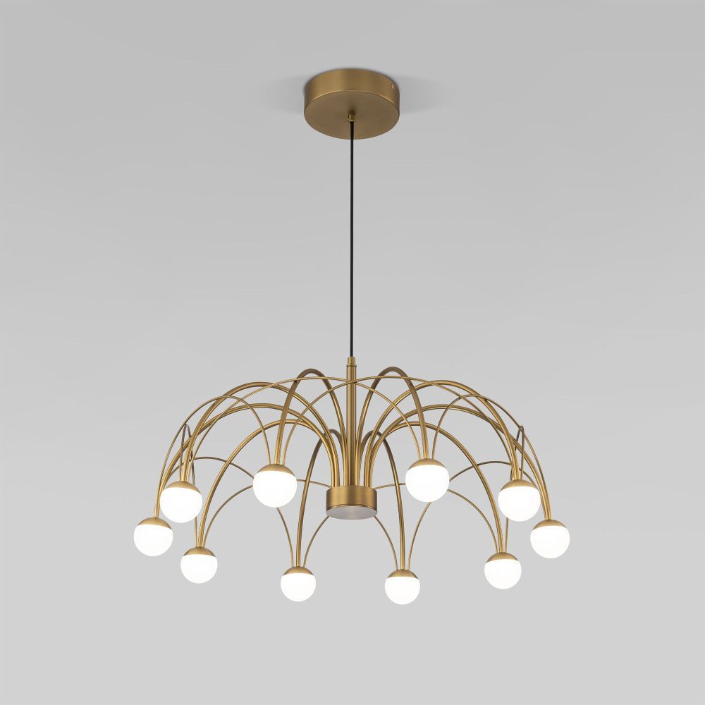 Подвесной светильник 65*65*50-110 см, LED*34W, 4000K, Eurosvet Ragno 90030/10, золото, a069298
