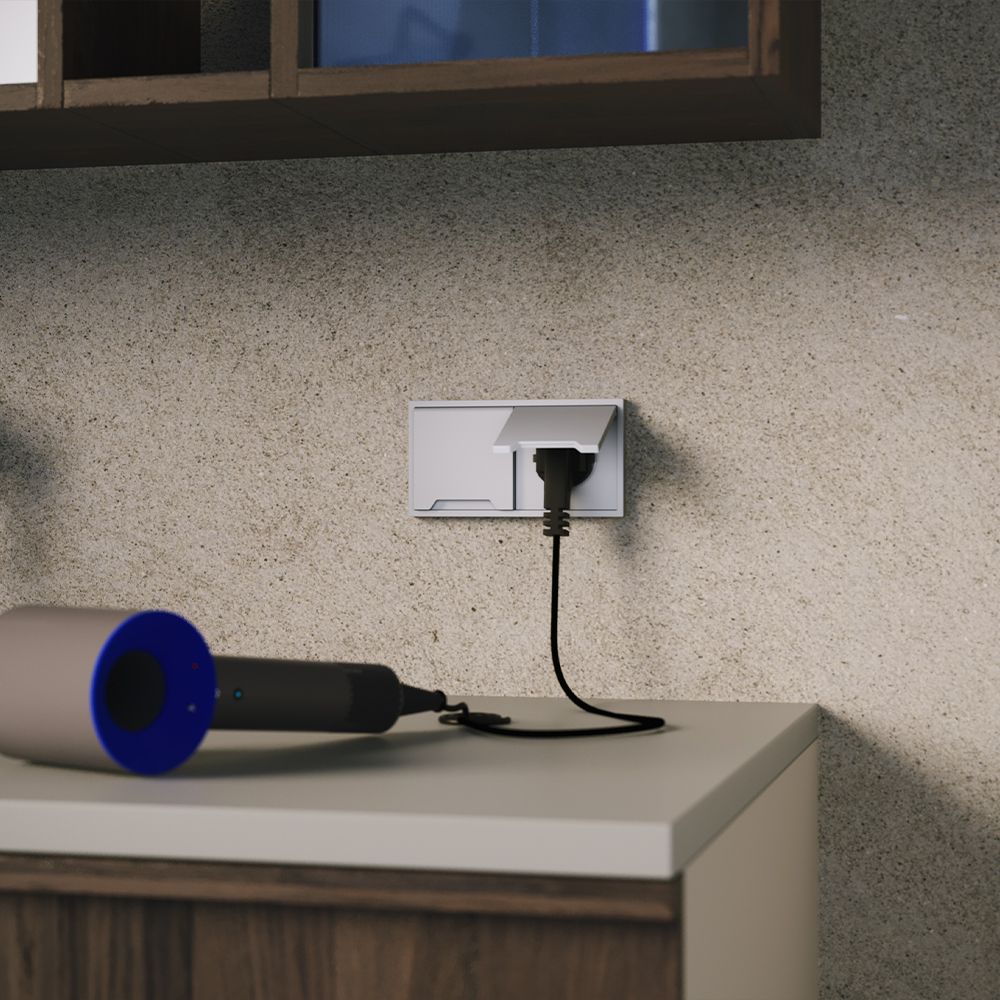 Накладка для розетки с заземлением, защитными шторками и крышкой, S70, серый Voltum VLS000816