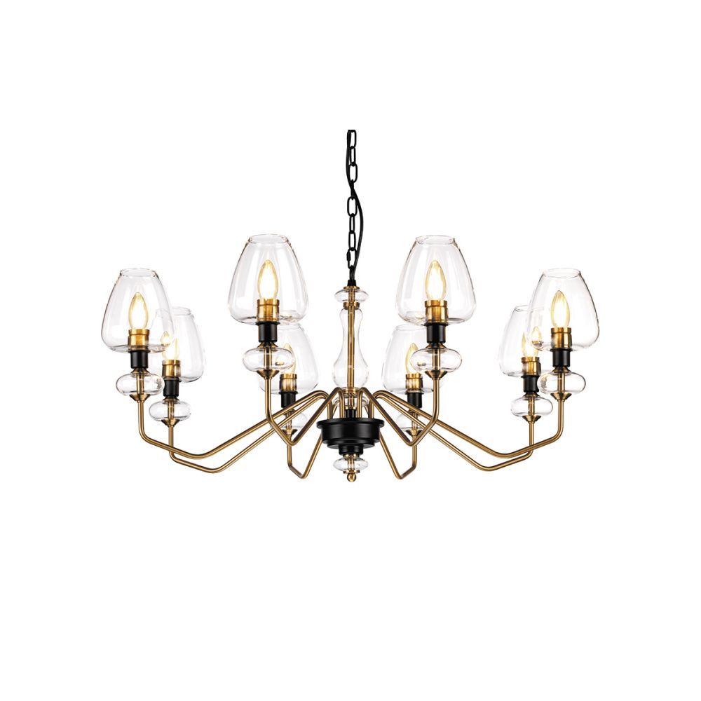 Люстра *91*56-353 см, E14*60W, Natural Concepts Elstead Lighting Armand QZ-MAYBECK-FL, черный, полированный никель