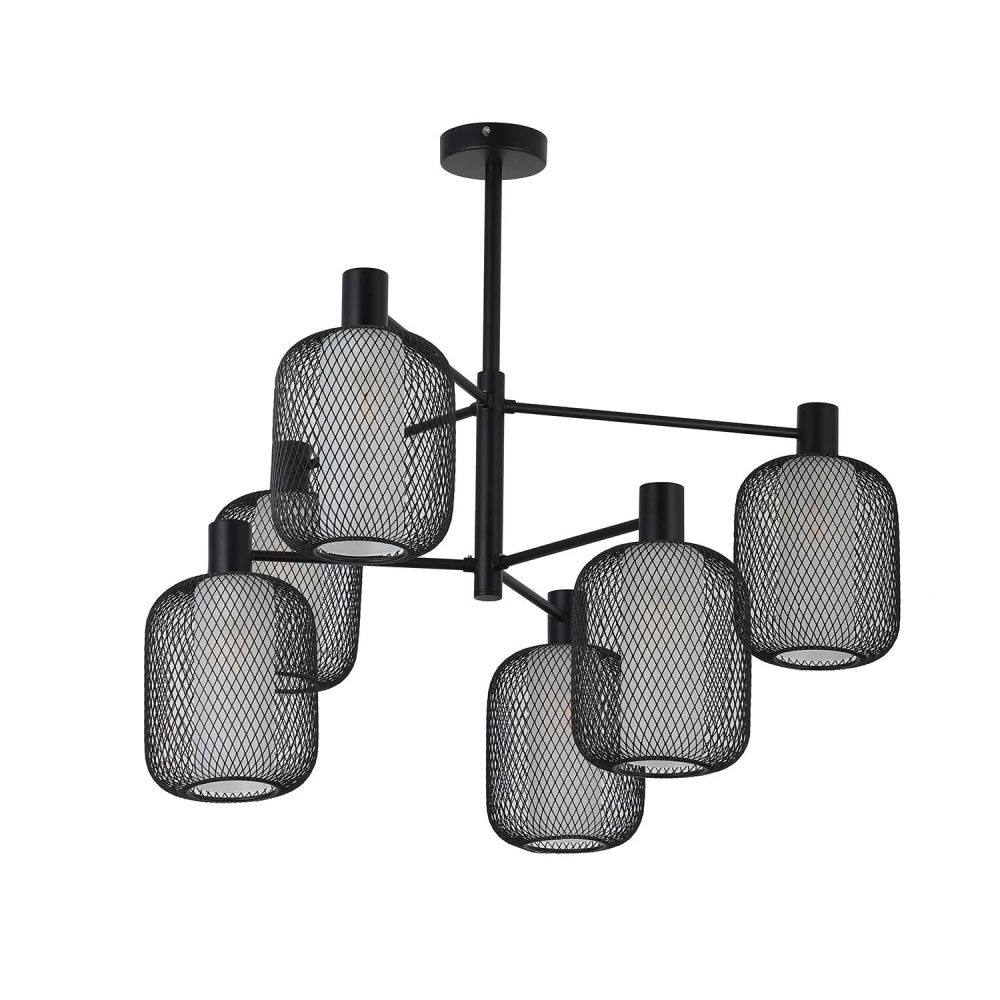 Потолочная люстра 78,5*60 см, 6*E14, 60W, F-Promo Tokri 4602-6C, черный матовый