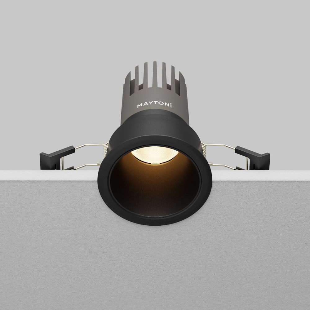 Встраиваемый светильник 7*10 см, вр 6 см, *LED*10W, 3000K, Maytoni Dip DL116-10W-3K-B, Черный