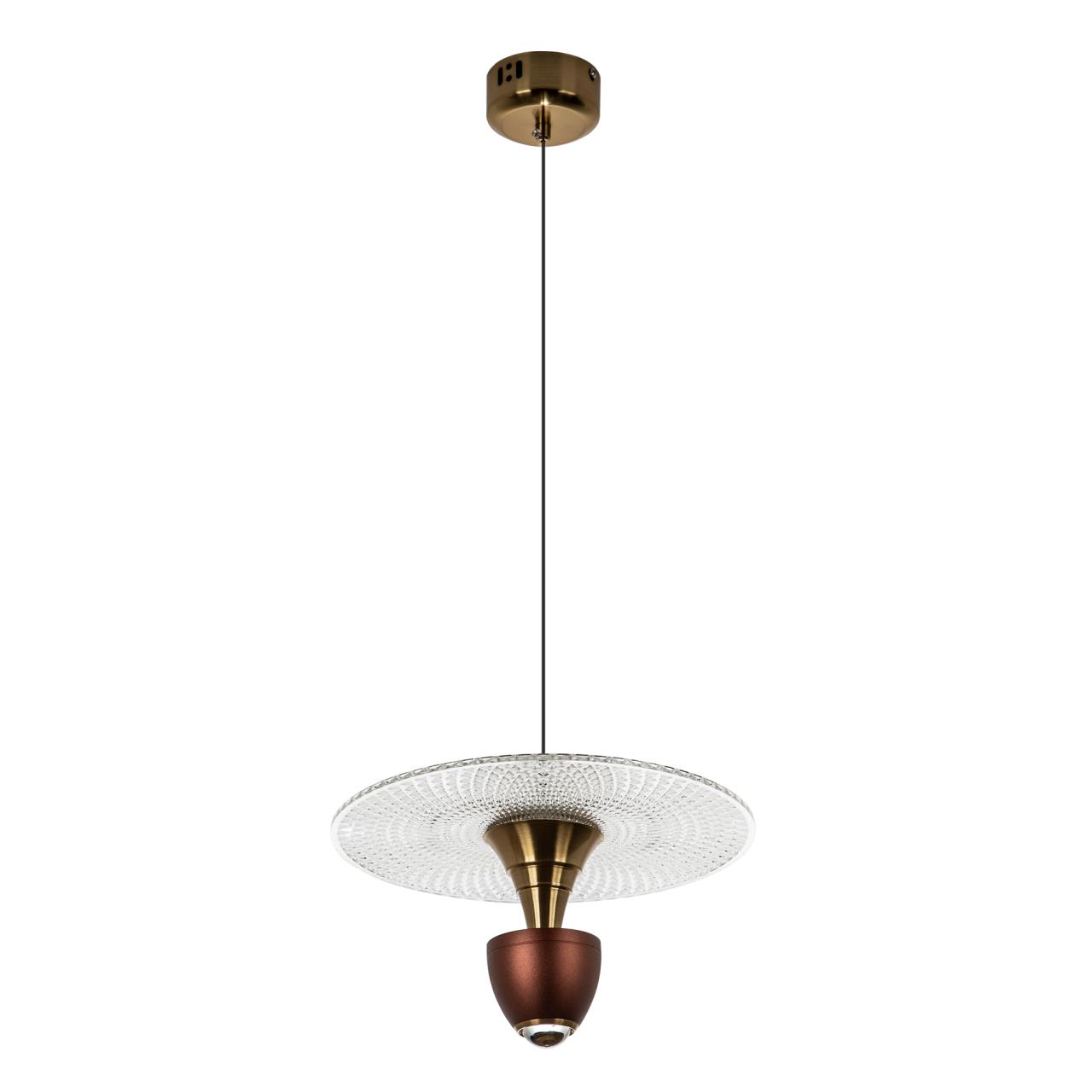 Подвесной светильник 30*30*130 см, LED 20W, 4000K, Латунь,Красный LED4U L8709-3 RED