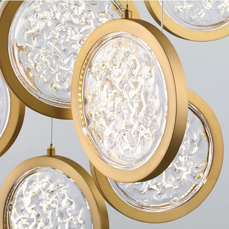 Дизайнерская люстра на штанге ЛУНА lighting collection L100 42*18*18 см, 5*LED*11W, 3000K, ImperiumLoft CAMEO01, Золотистый