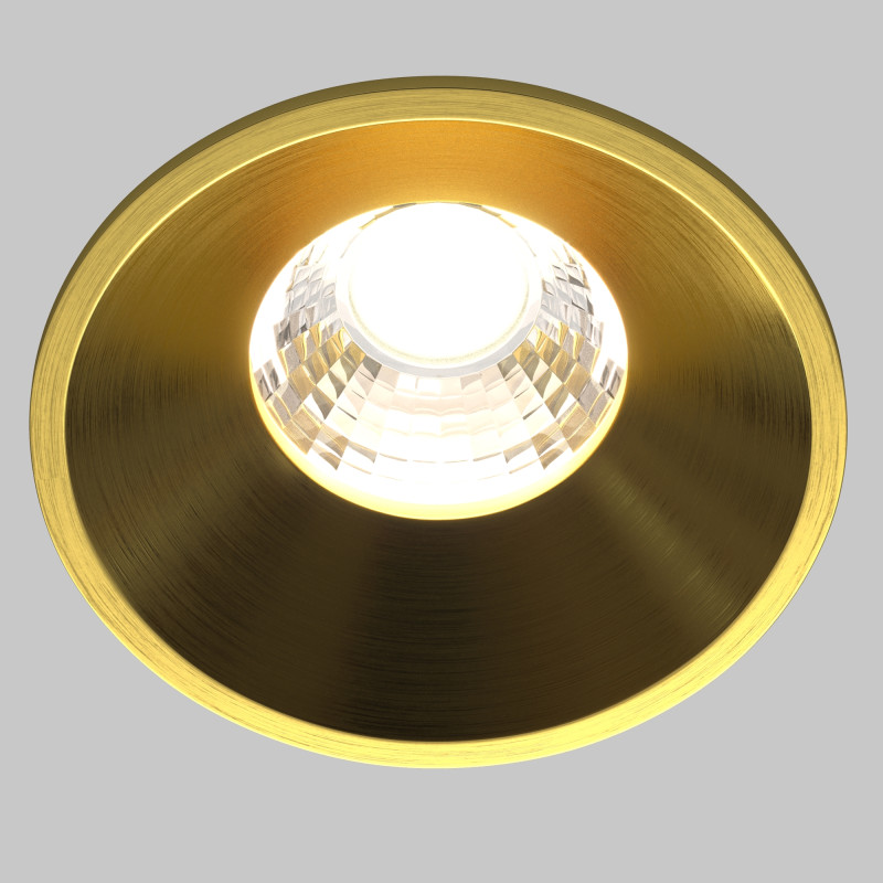 Встраиваемый светильник 6*6*5,3 см, LED, 7W, 4000К, Maytoni Technical ROUND DL058-7W4K-BS латунный