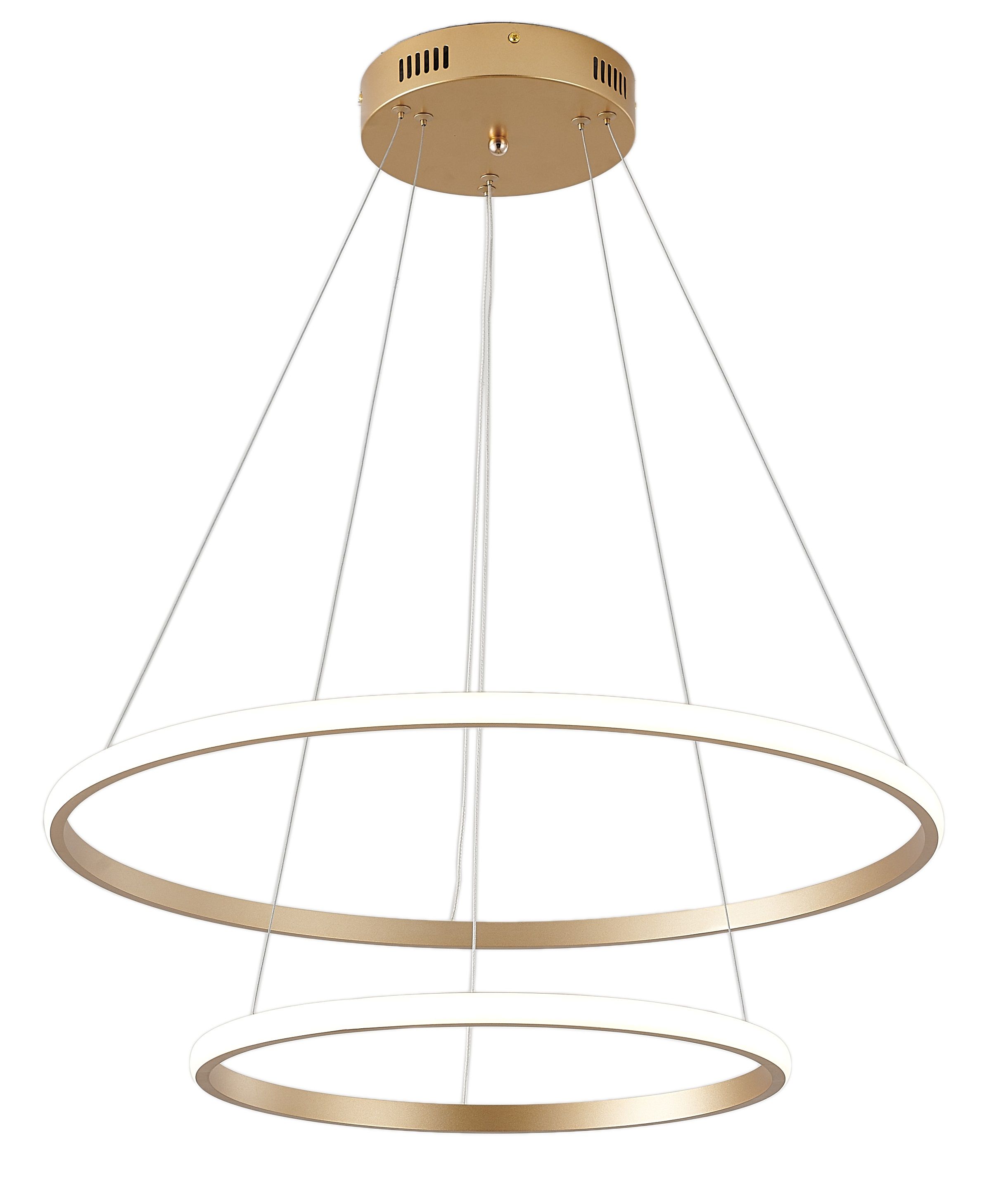 Светильник подвесной 40/60 см, LED 63W 4000K матовое золото Zortes Ringolight ZRS.33320.63C