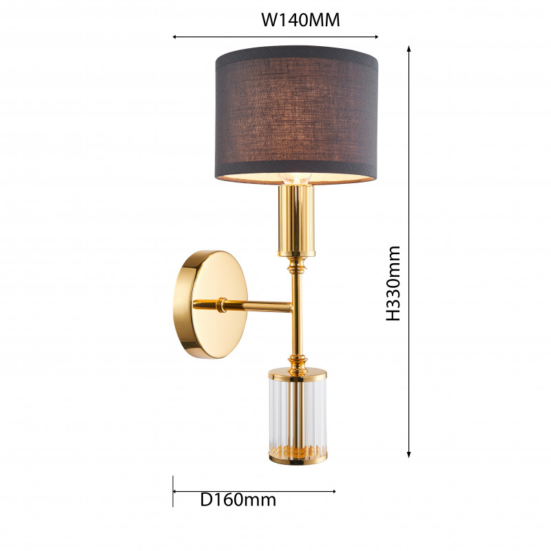 Бра Favourite Laciness 2609-1W, D160*W140*H330, золото