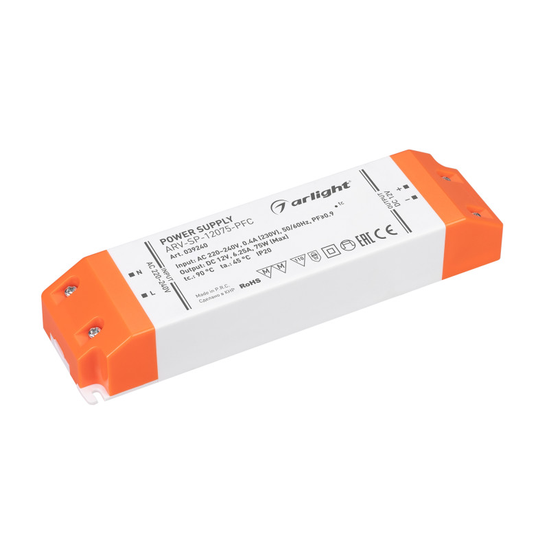 Блок питания для светодиодной ленты Arlight 039240 17*4,45*2,82 см.