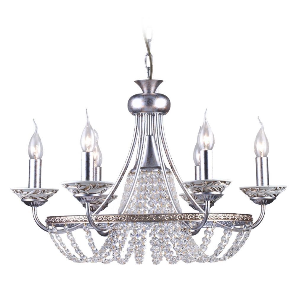 Люстра *63*45 см, 6*E14*40W, Arti Lampadari Latera Latera E 1.1.6 S, Серебро