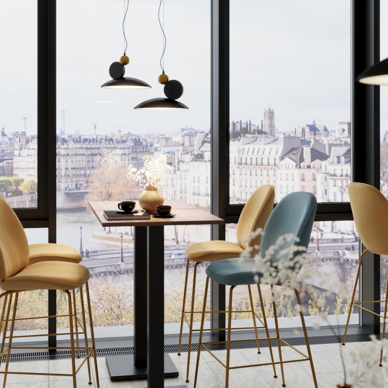 Подвесной светильник 30*19,5 см, 1 LED*24W, 3000 К, Odeon Light Travertino, черный 6626/20L
