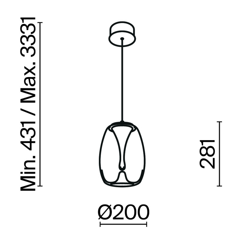 Подвесной светильник 20*20*333,1 см, LED, 7W, 3000К, Maytoni SPLASH MOD282PL-L8G3K золотой