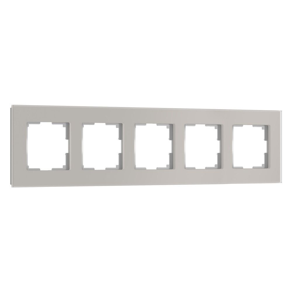 W0053117 Рамка на 5 постов Senso, дымчатый, стекло soft-touch Werkel, 4690389214301