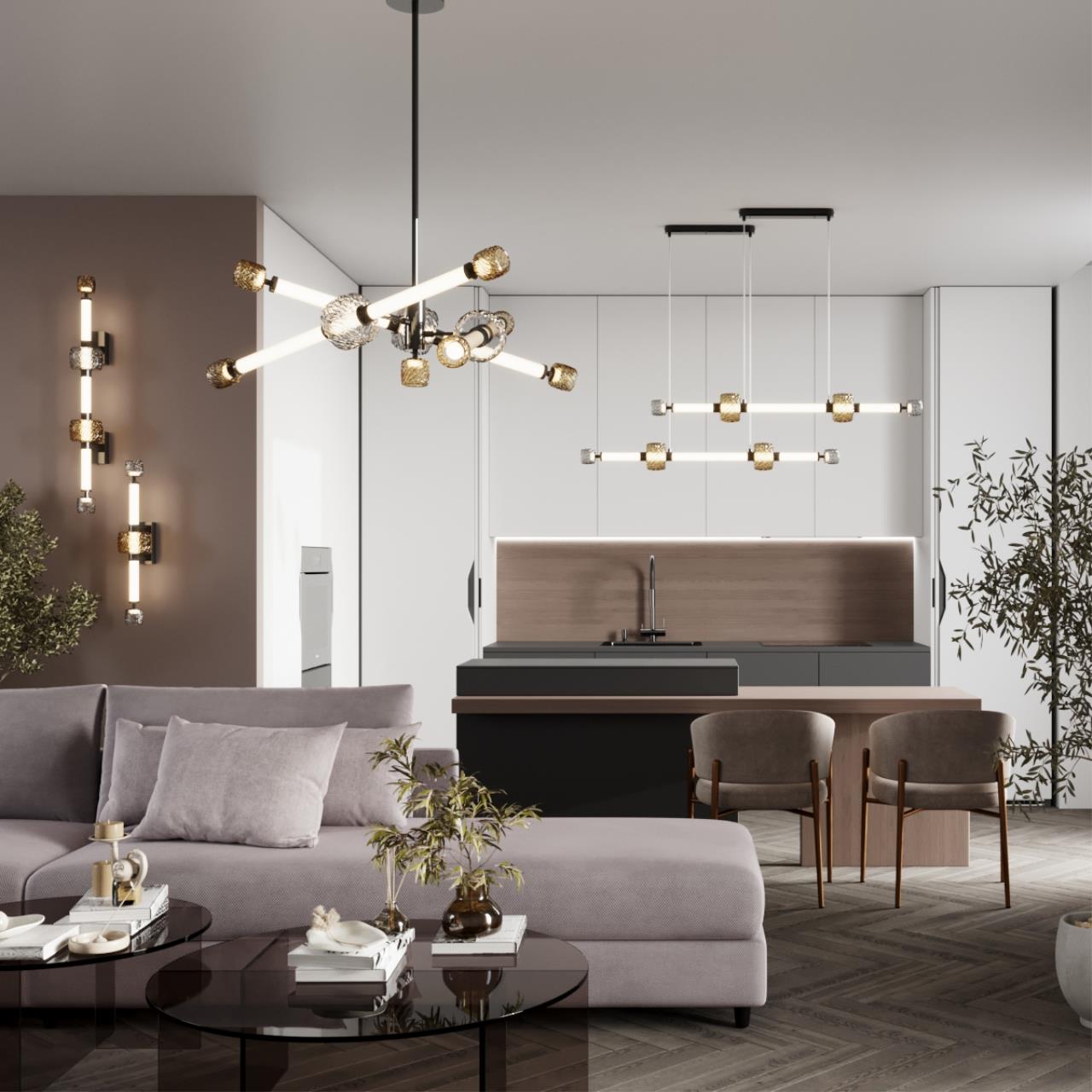 Бра 19,5*13*66,5 см, 1 LED*28W, 3000 К, Odeon Light Kliff, черный 5427/28WL