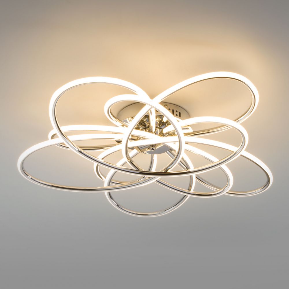 Потолочный светодиодный светильник Eurosvet Spring 90143/5 хром, диаметр 66.7 см, a043764