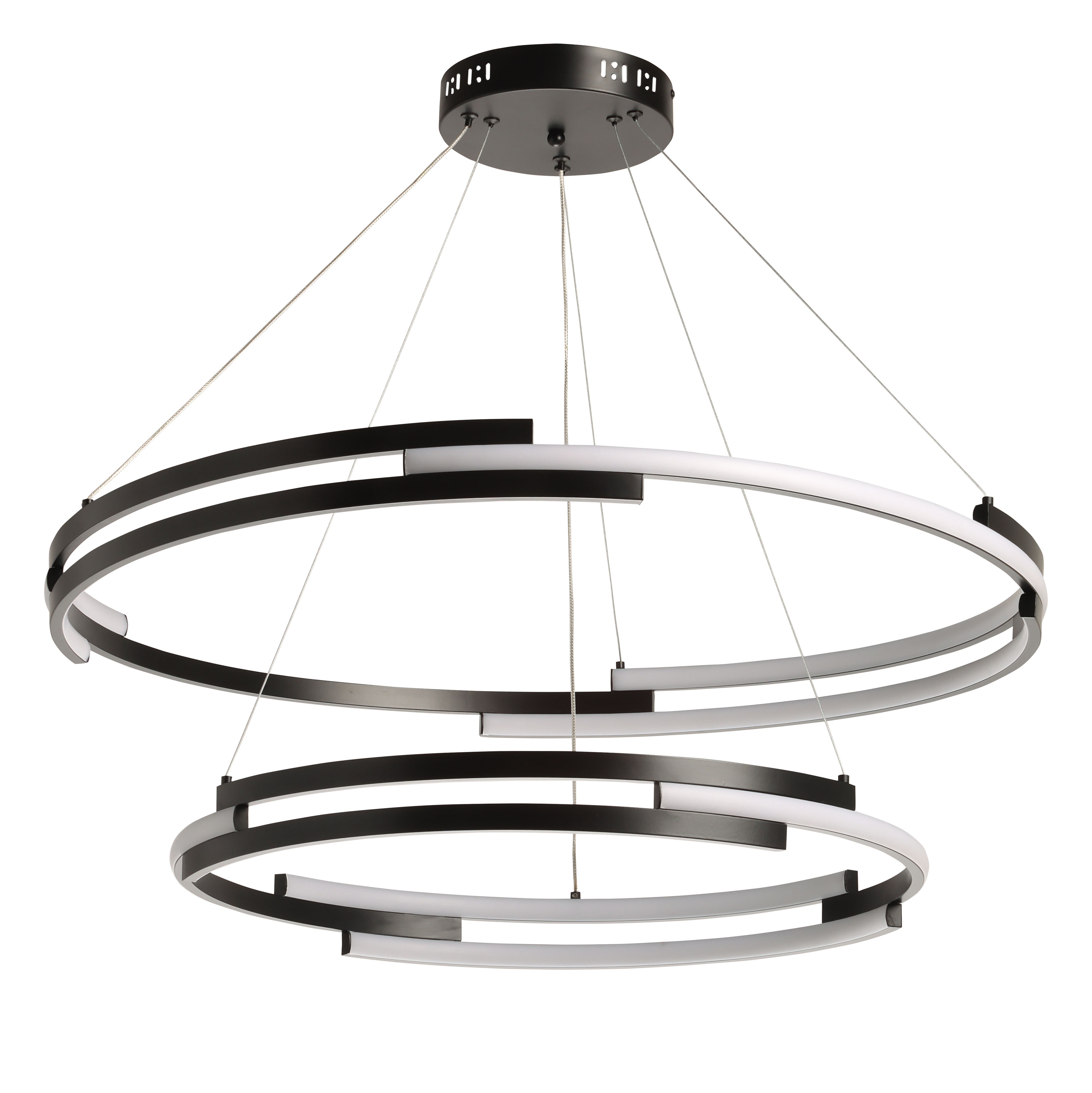 Люстра с пультом 80*149 см, LED*120W черный/белый De Markt Ральф 675015002