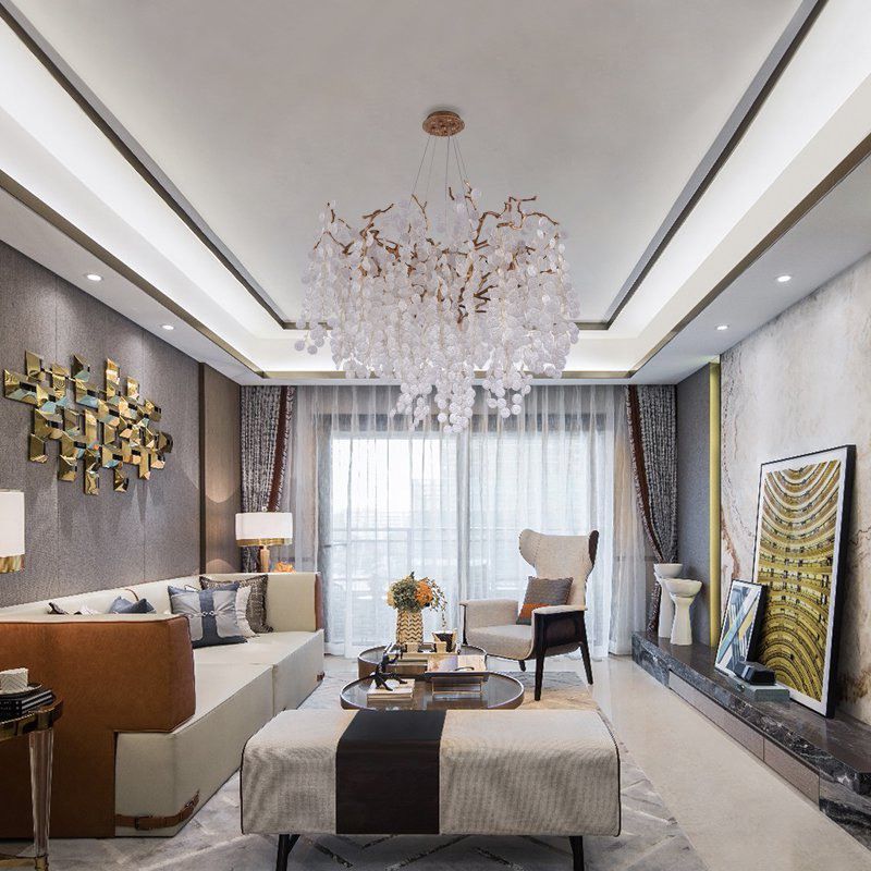 Подвесная люстра ручной работы FAIRYTREE round D80 80*80*65 см, 8*G9*40W, ImperiumLoft 40.2478, Бронзовый, Медный, Золотистый, Бежевый