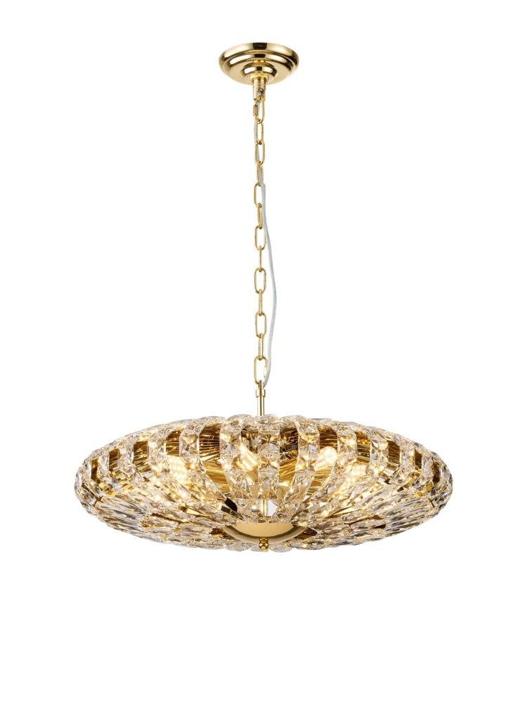Люстра Ø600 x H230 (530), мм, 8 x 40W (320W), H GOLD (Золото) NewRgy E23-ф600*H230(530) H GOLD