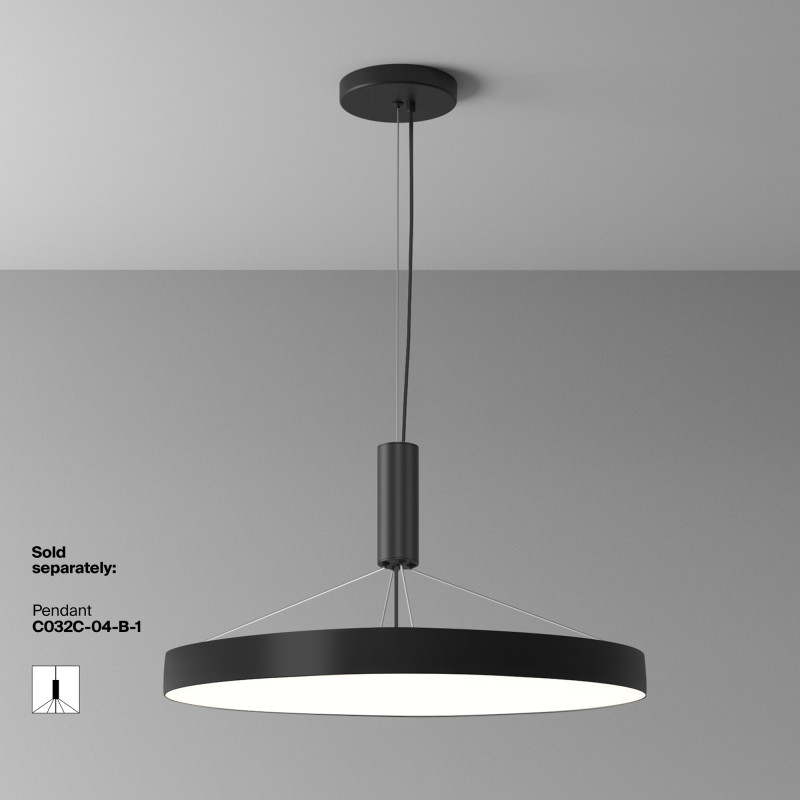 Накладной светильник 60*60*6 см, LED, 90W, 4000К, Maytoni Technical Zon C032CL-90W4K-RD-B черный