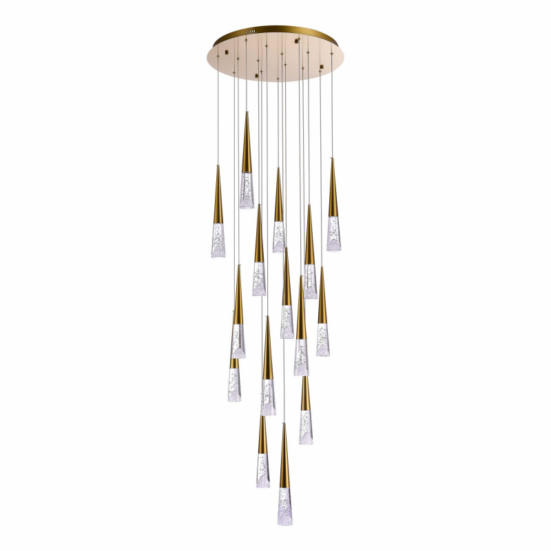 Люстра подвесная 60 см, 45W 3000K ST LUCE SOLLEN SL6111.203.15 Золотистый