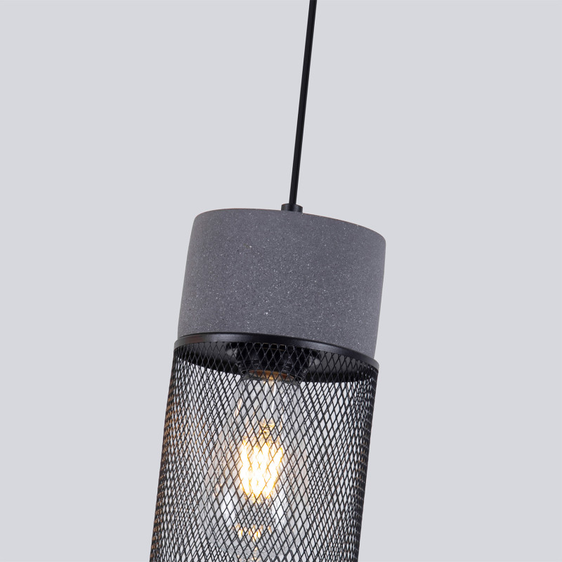 Подвесной светильник 12*188 см, 60W, Favourite cementita 4273-1P серый цемент, матовый черный