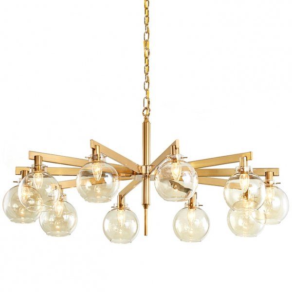 Подвесная люстра Carmella Globe PENDANT 10 40,5*48*48 см, 10*E14*40W, ImperiumLoft 40.1596, Латунь