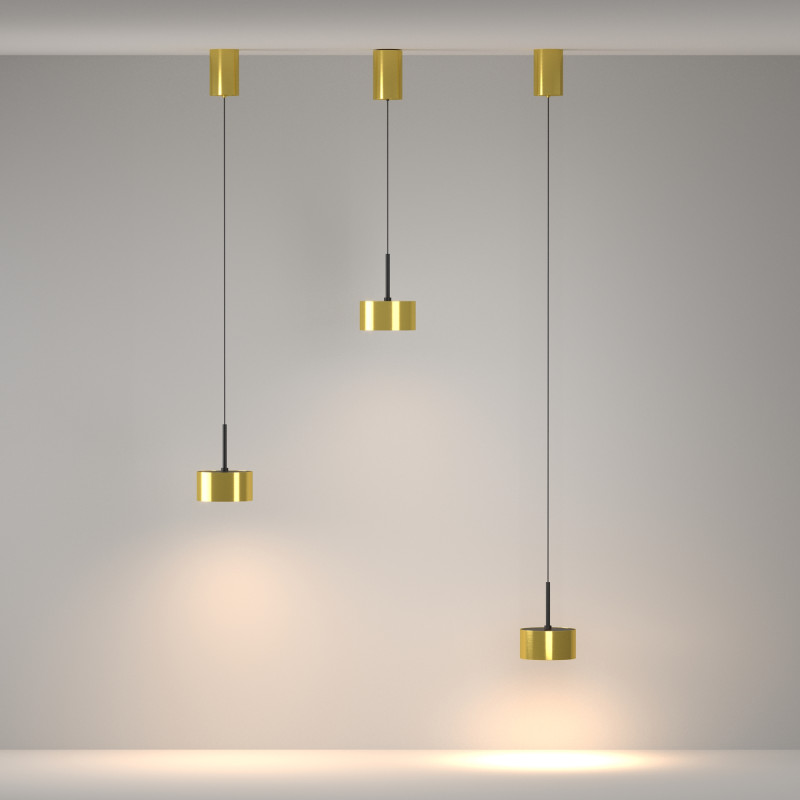 Подвесной светильник 12*12*16,4 см, LED, 12W, 3000К, Maytoni Technical Glare P102PL-12W3K-BS латунный