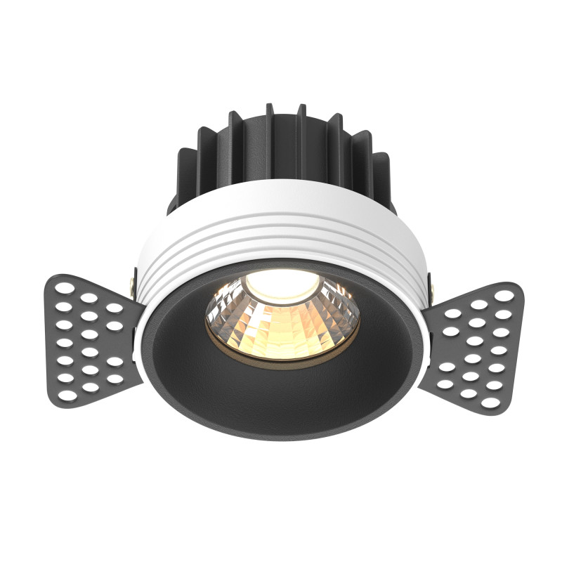 Встраиваемый светильник 7,4*7,4*6 см, LED, 12W, 3000К, Maytoni Technical ROUND DL058-12W3K-TRS-B черный