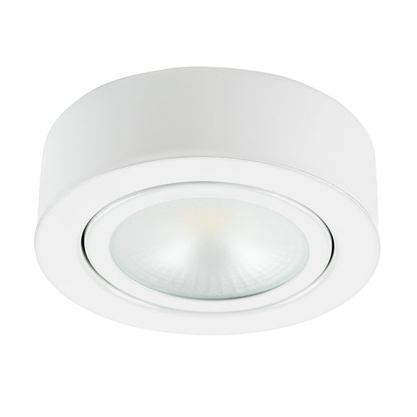 Врезной/накладной мебельный светильник Lightstar Mobiled 003450, белый, диаметр 7 см