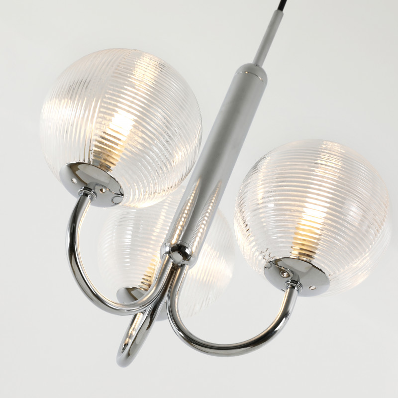 Подвесная люстра Favourite Idem 2724-3P, D300*H420/1420, хром, плафоны из рифленого прозрачного стекла