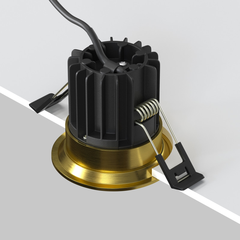 Встраиваемый светильник 6*6*5,3 см, LED, 7W, 3000К, Maytoni Technical ROUND DL058-7W3K-BS латунный
